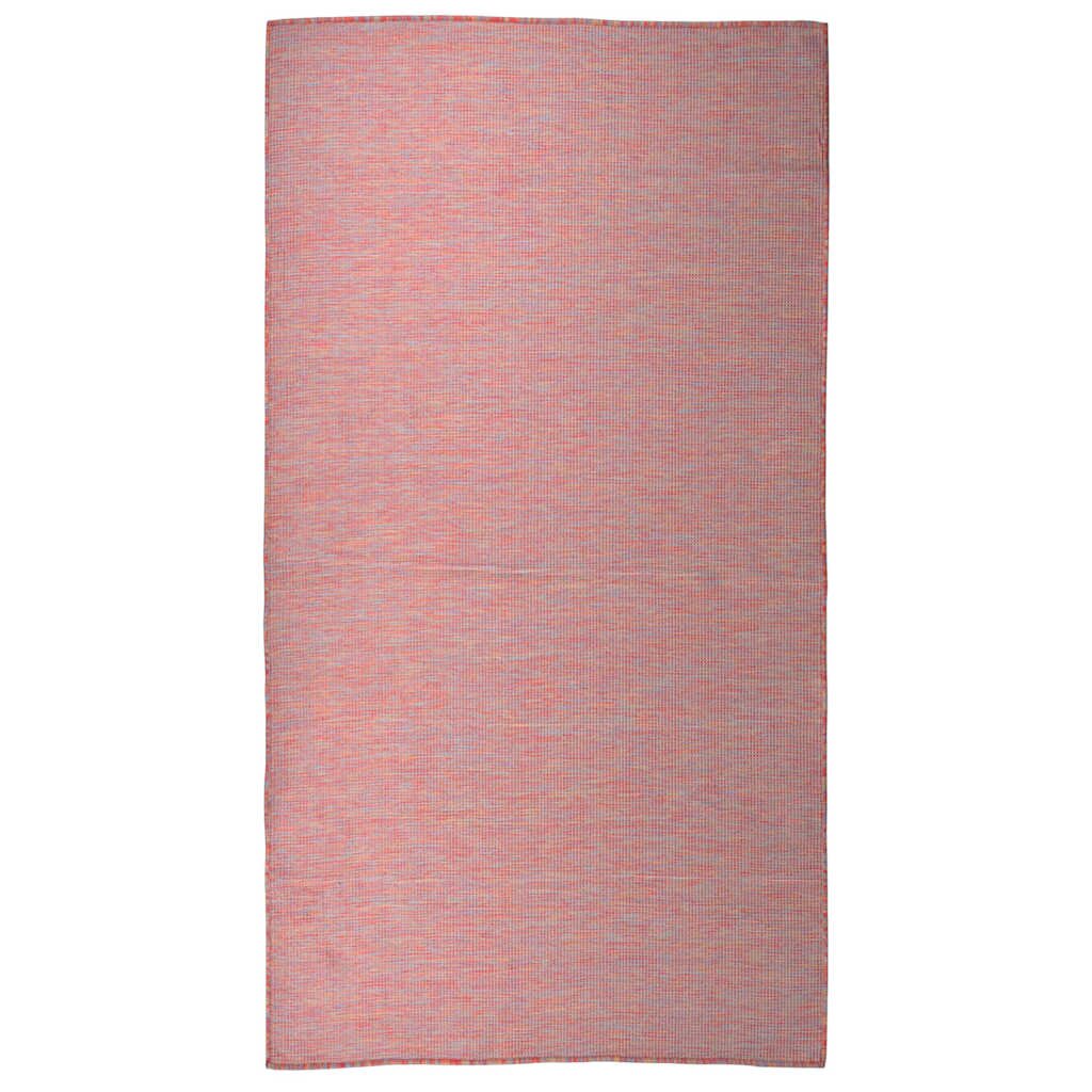 vidaXL Градински плоскотъкан килим 80x150 см червен