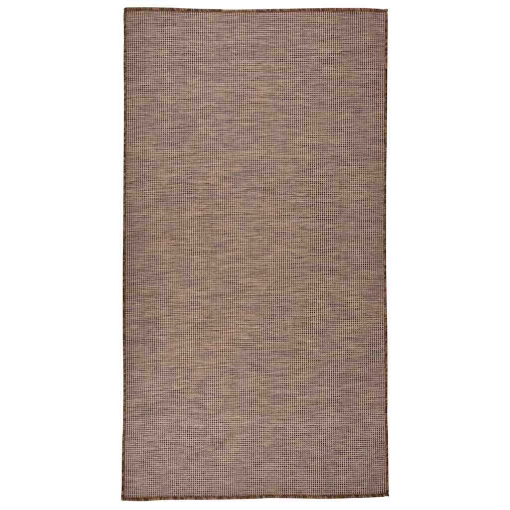 vidaXL Градински плоскотъкан килим 80x150 см кафяв