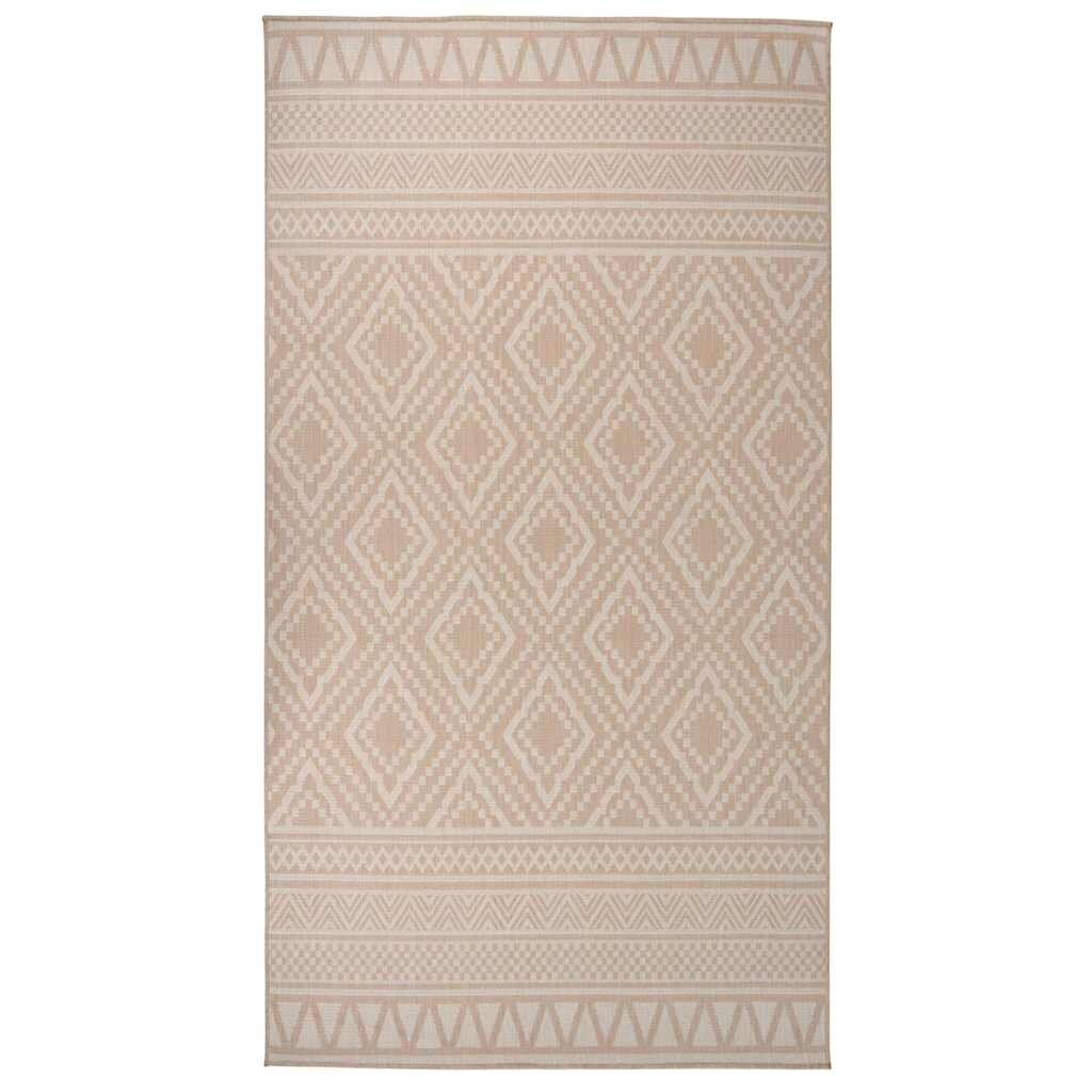 vidaXL Градински плоскотъкан килим 80x150 см кафяви шевици