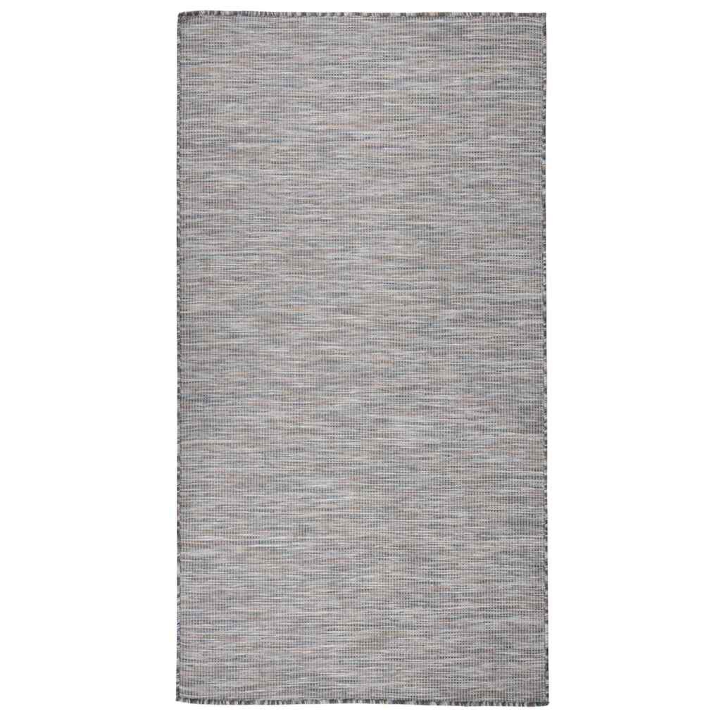 vidaXL Градински плоскотъкан килим 80x150 см кафяво и синьо
