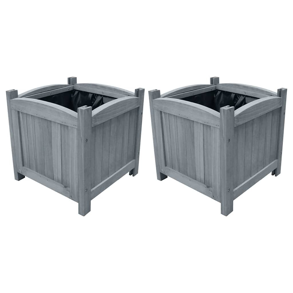 vidaXL Градински повдигнати легла 2 бр 30x30x30 см ела масив