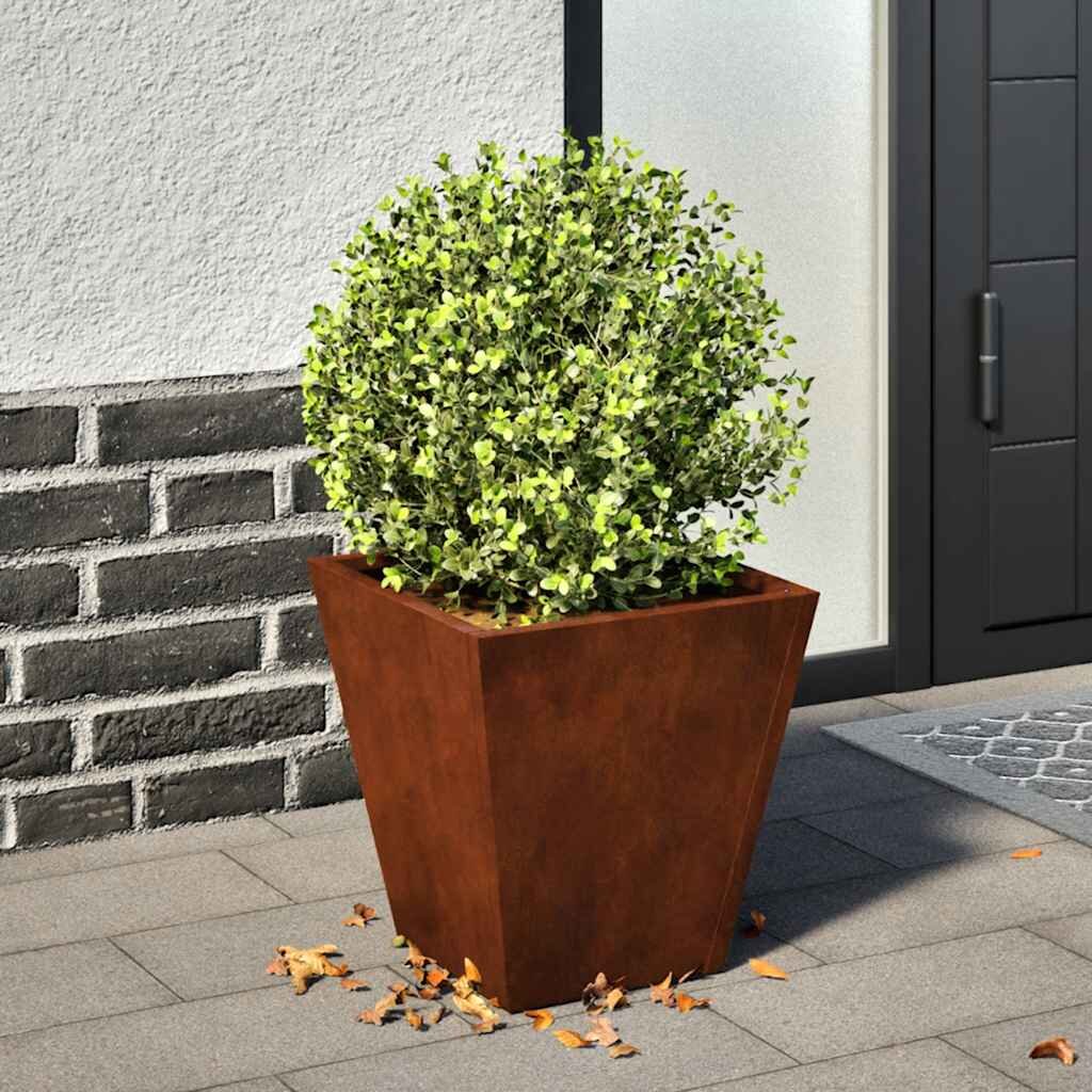 vidaXL Градински саксии 2 бр. 30x30x30 см Изветряла стомана