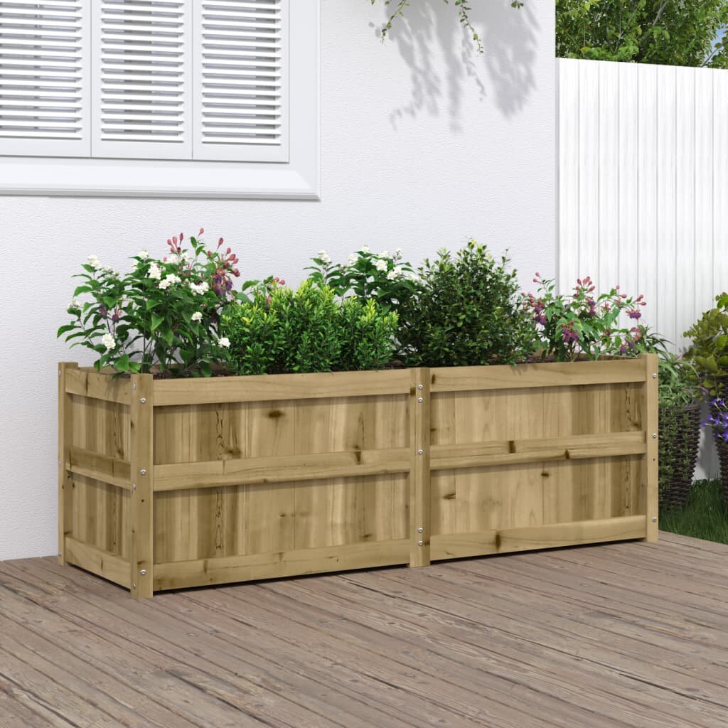 vidaXL Градински сандък 150x50x50 см импрегнирано борово дърво