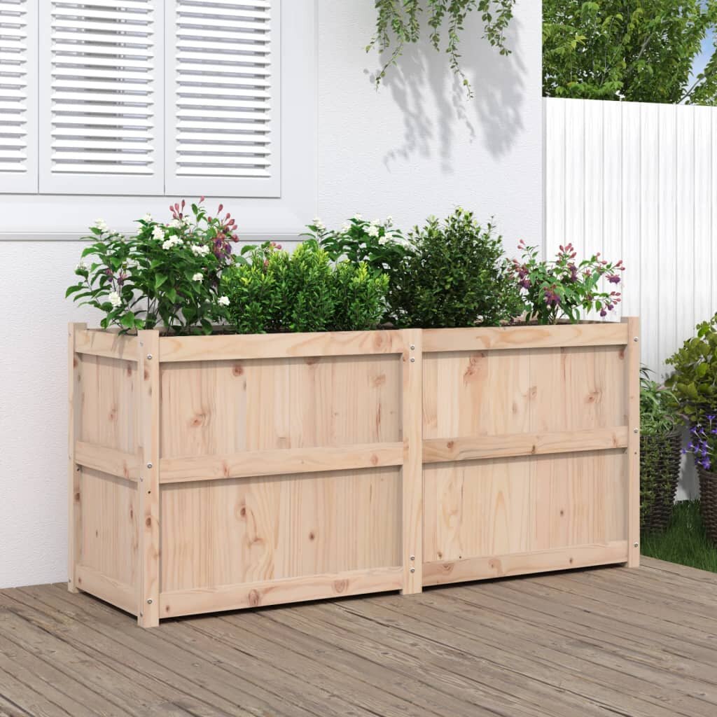 vidaXL Градински сандък 150x50x70 см борово дърво масив