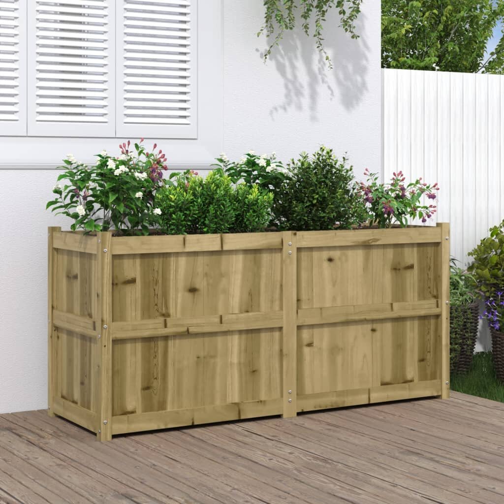 vidaXL Градински сандък 150x50x70 см импрегнирано борово дърво