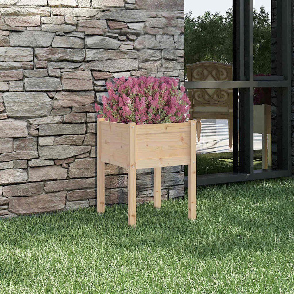 vidaXL Градински сандък 50x50x70 см борово дърво масив