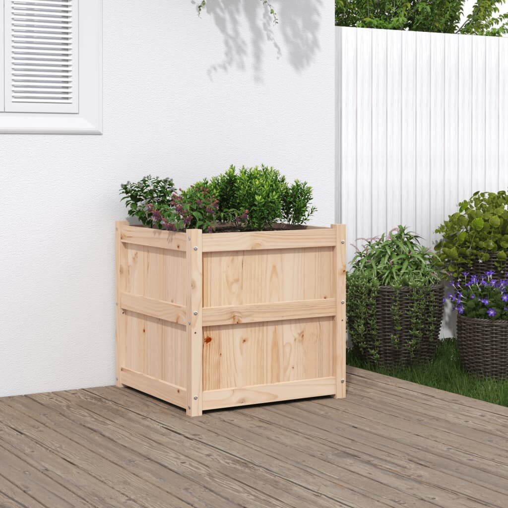 vidaXL Градински сандък 60x60x60 см бор масив