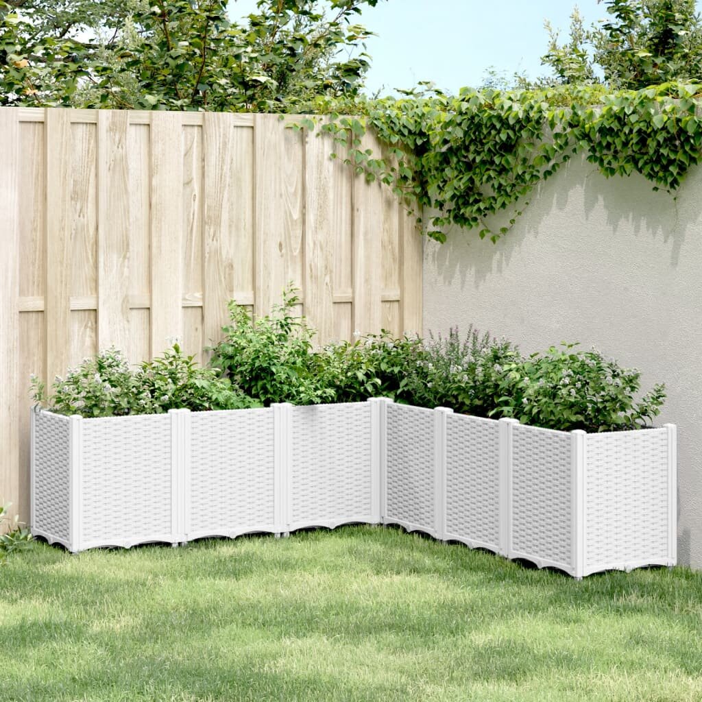 vidaXL Градински сандък бял 160x160x53 см PP