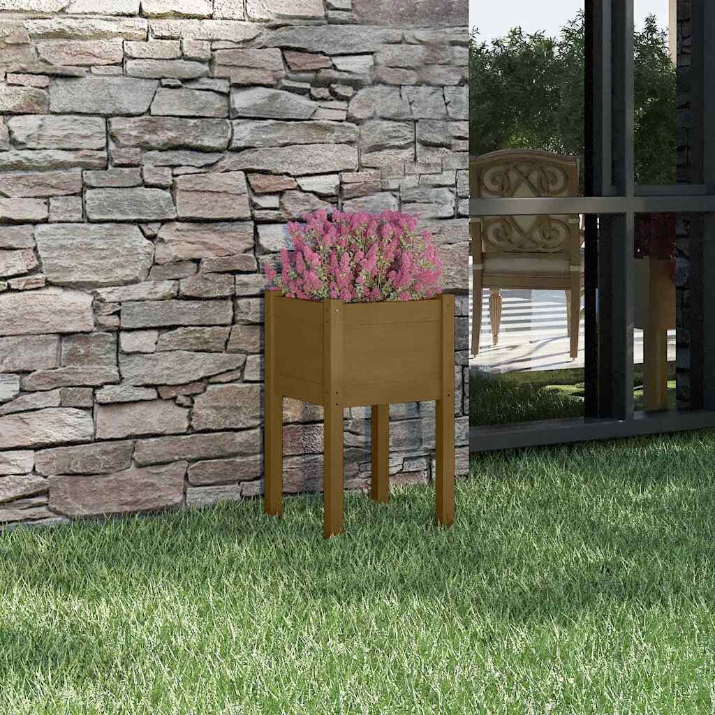 vidaXL Градински сандък меденокафяв 40x40x70 см бор масив