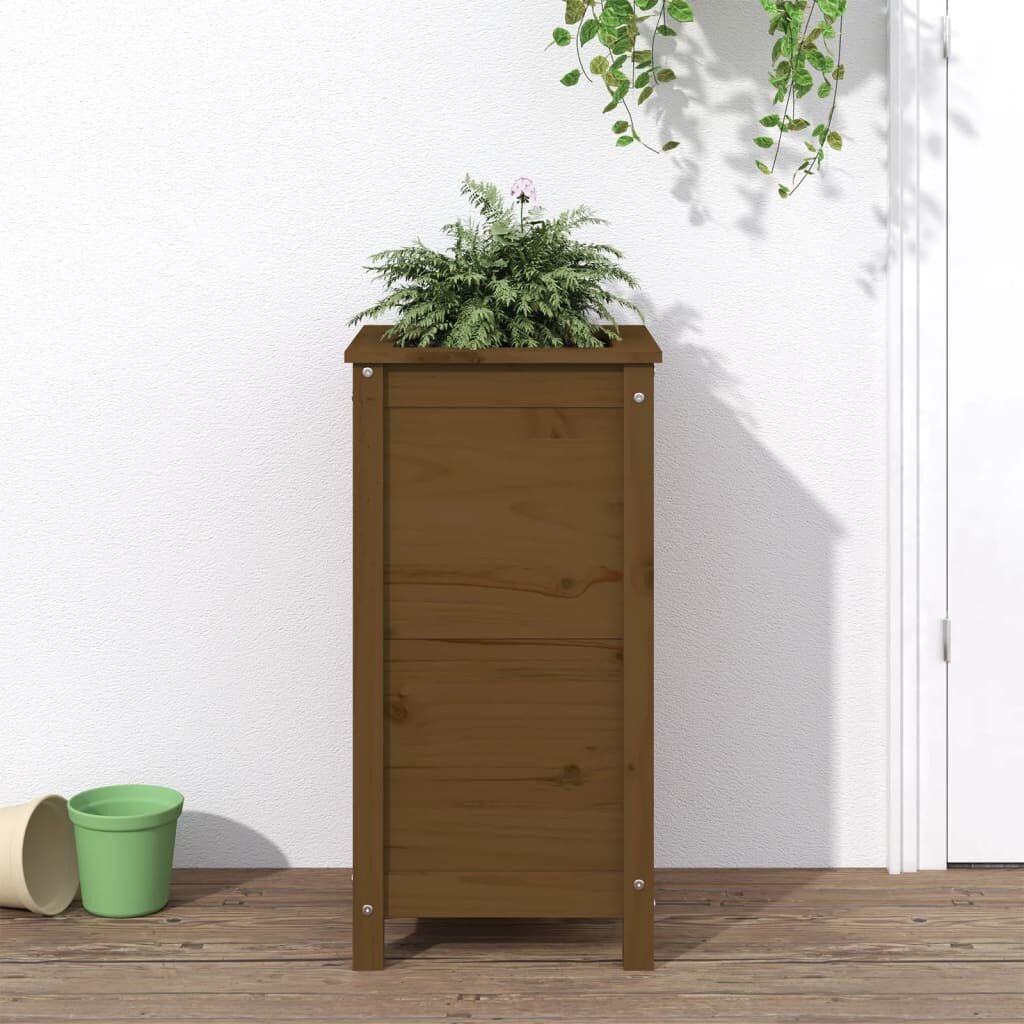 vidaXL Градински сандък меденокафяв 40x40x78 см бор масив