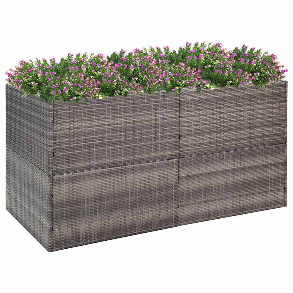 vidaXL Градински сандък сив 157x80x80 см полиратан