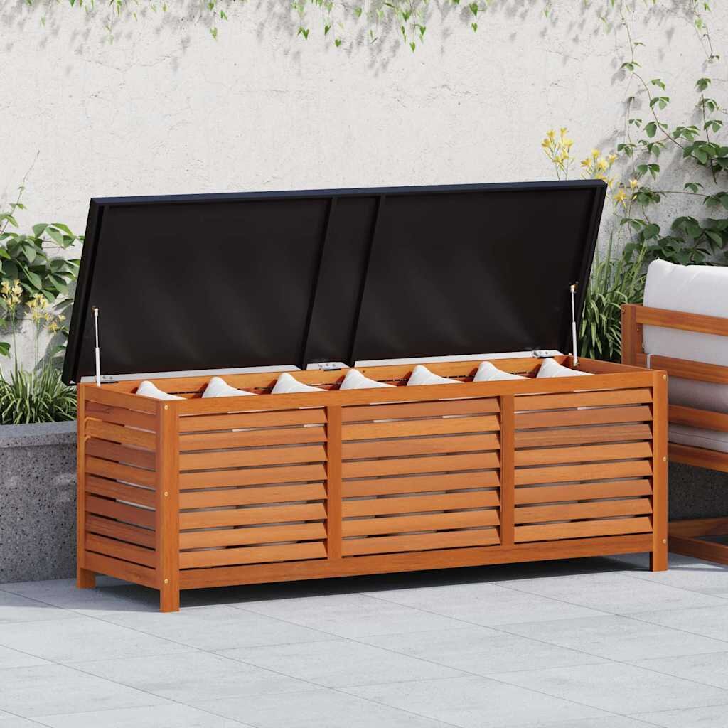 vidaXL Градински сандък за съхранение 150x50x55 см евкалипт масив