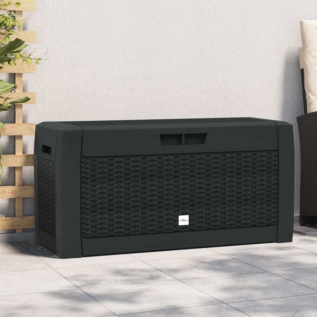 vidaXL Градински сандък за съхранение антрацит 119x48x60 см PP