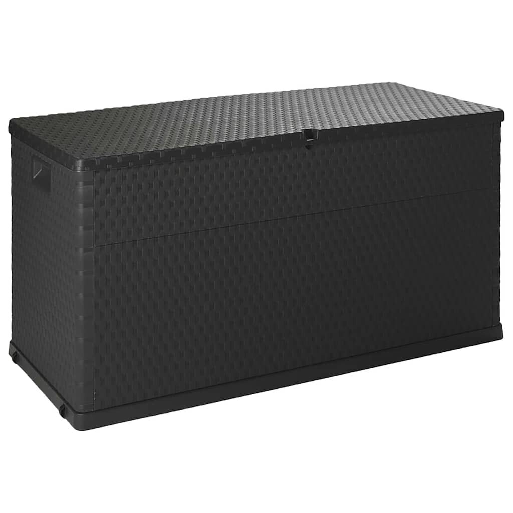 vidaXL Градински сандък за съхранение антрацит 120x56x63 см PP ратан