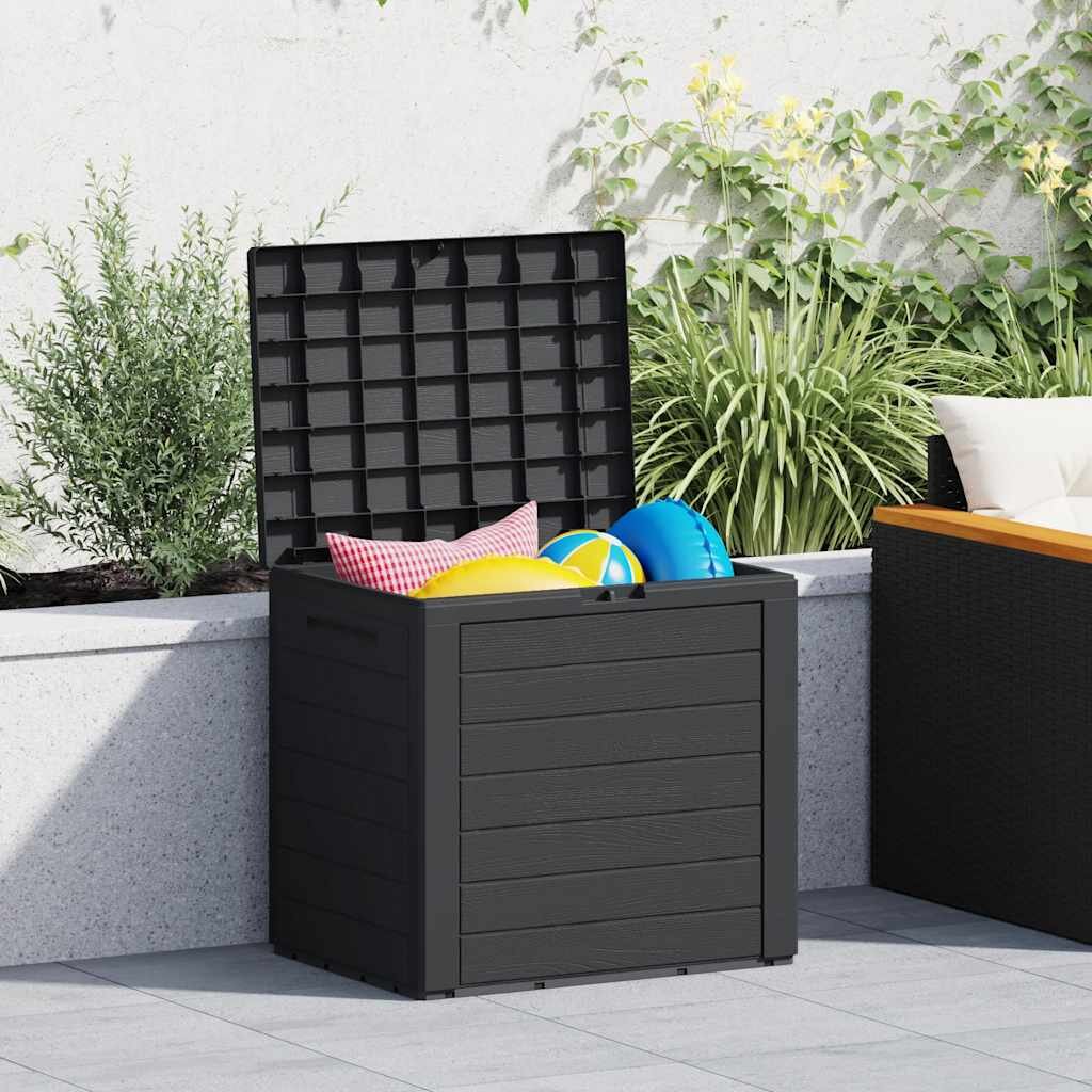 vidaXL Градински сандък за съхранение антрацит 585x46x55 см PP