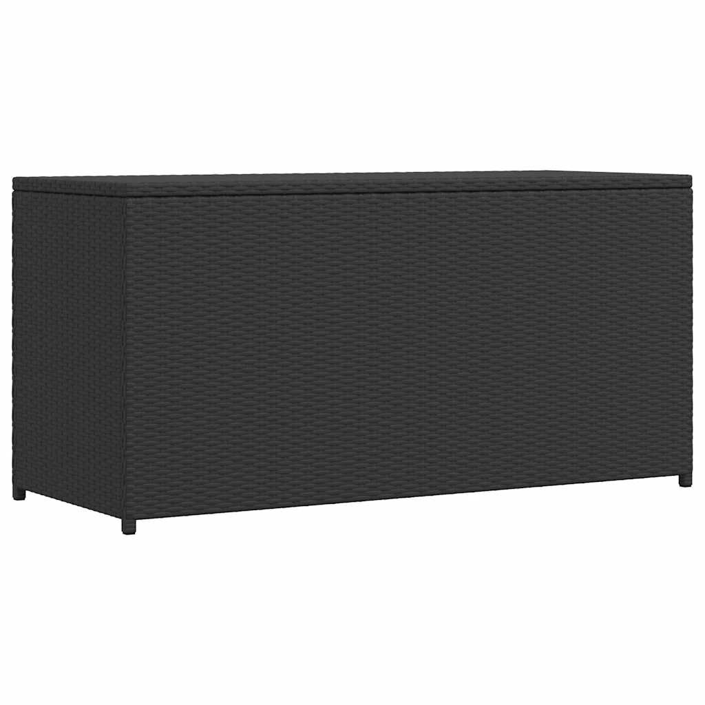 vidaXL Градински сандък за съхранение черен 120x50x60 см полиратан