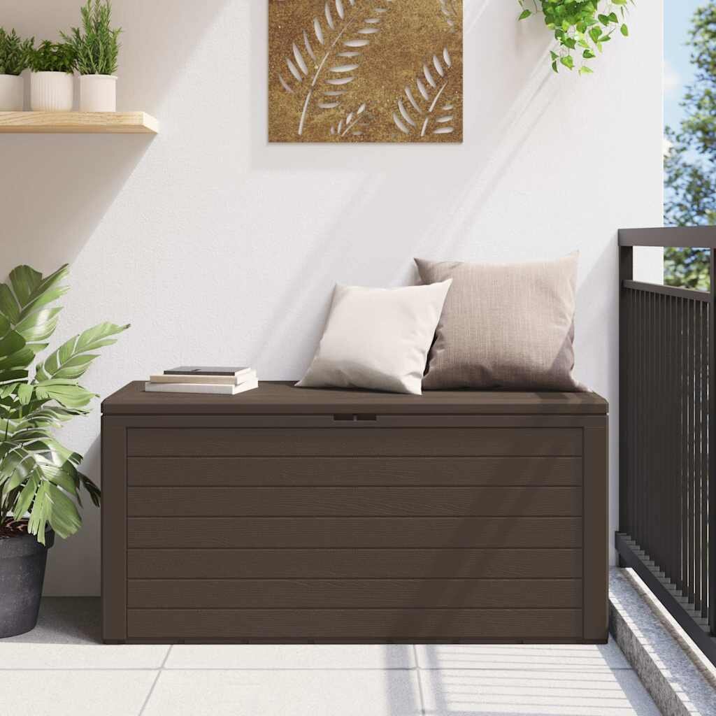 vidaXL Градински сандък за съхранение кафяв 116x44x55 см