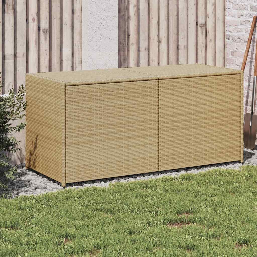 vidaXL Градински сандък за съхранение микс бежово 283 л полиратан