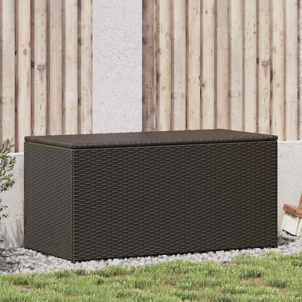 vidaXL Градински сандък за съхранение полиратан 100x50x50 см кафяв