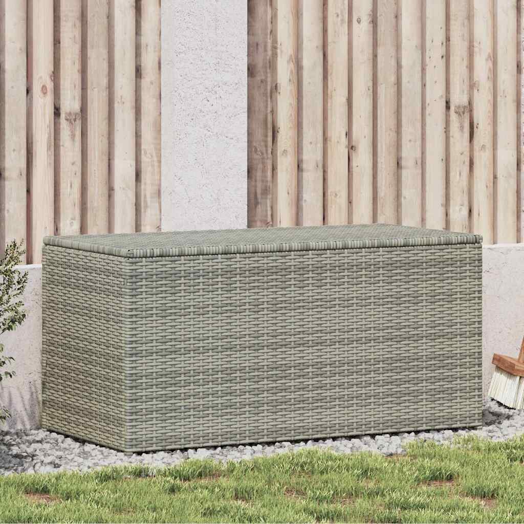 vidaXL Градински сандък за съхранение полиратан 100x50x50 см сив
