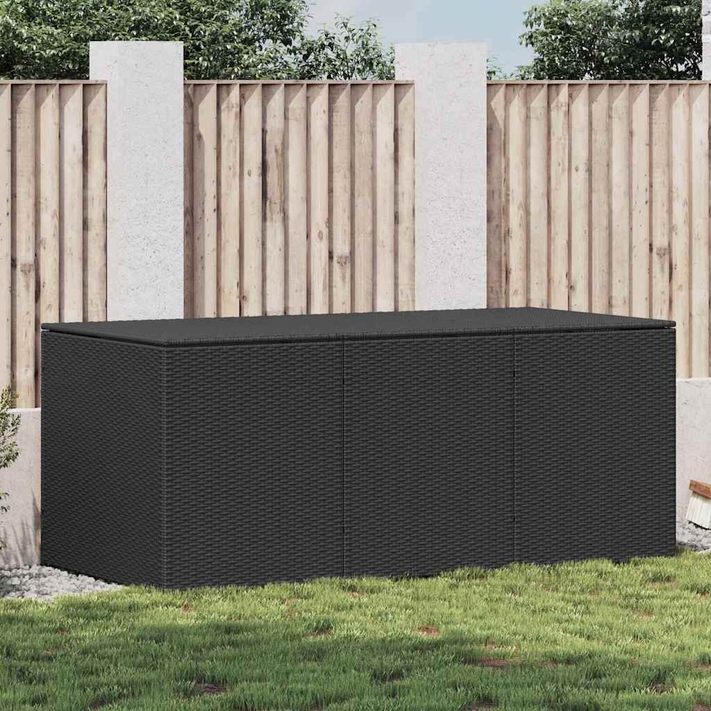 vidaXL Градински сандък за съхранение полиратан 180x90x70 см черен