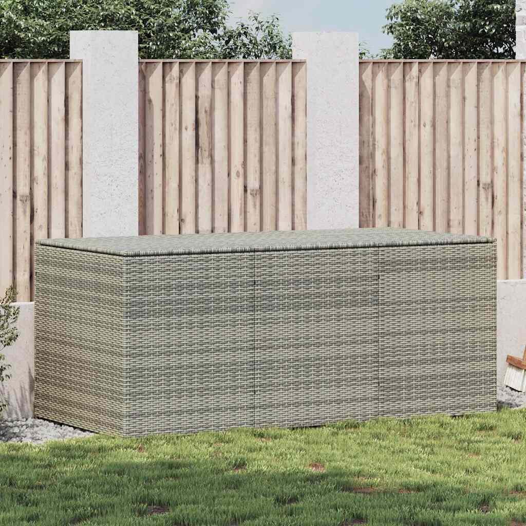 vidaXL Градински сандък за съхранение полиратан 180x90x70 см сива