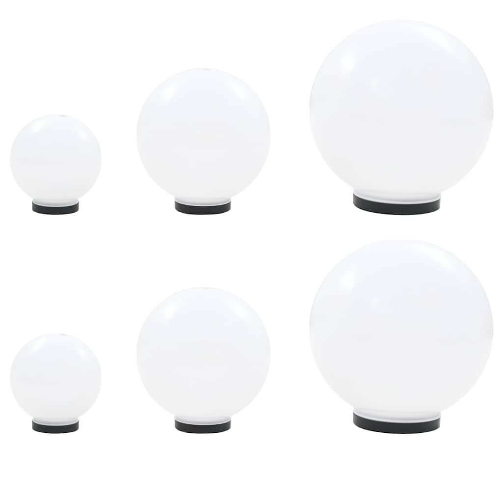 vidaXL Градински сфери за LED лампи 6 бр 20/30/40 см PMMA