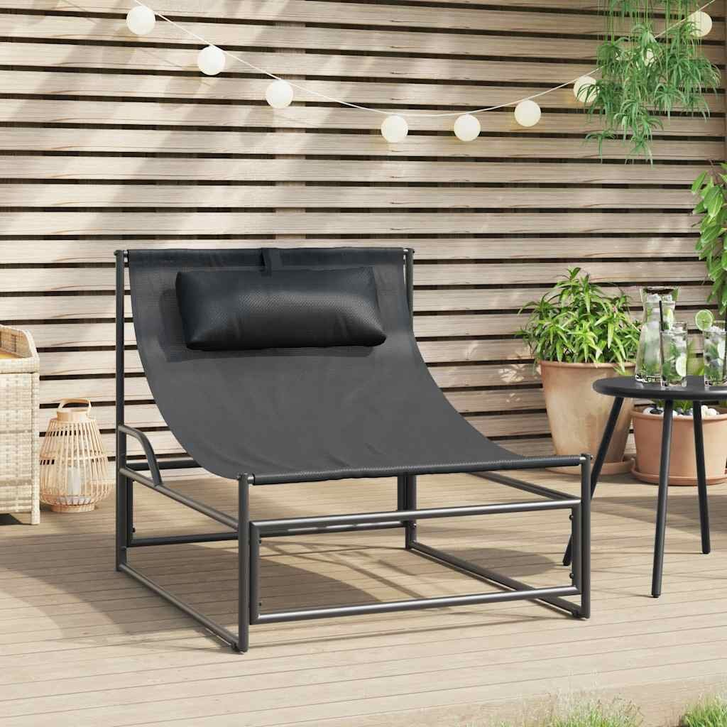 vidaXL Градински шезлонг антрацит 87x74x73 см стомана и текстилен