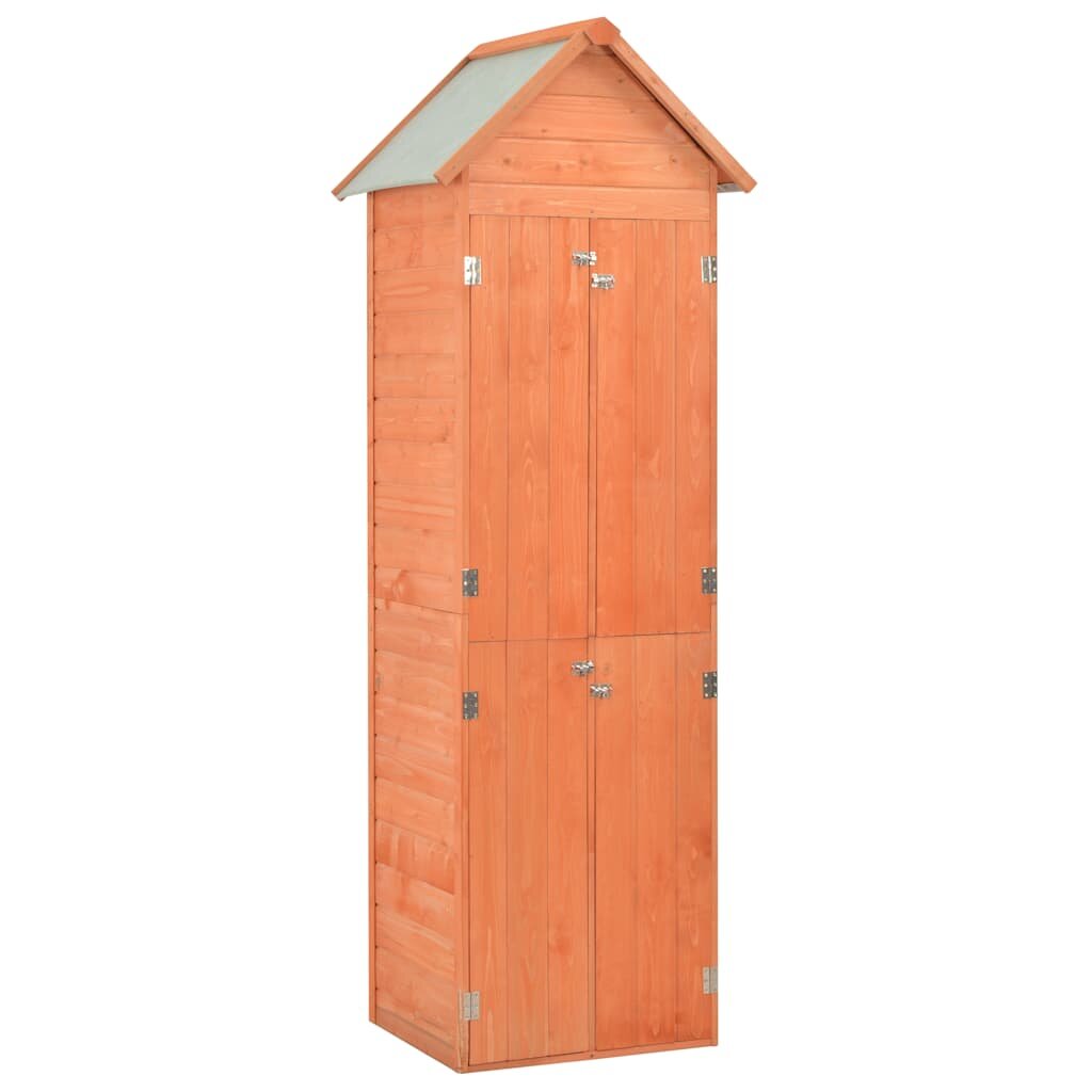 vidaXL Градински шкаф за съхранение 71x60x213 см дърво