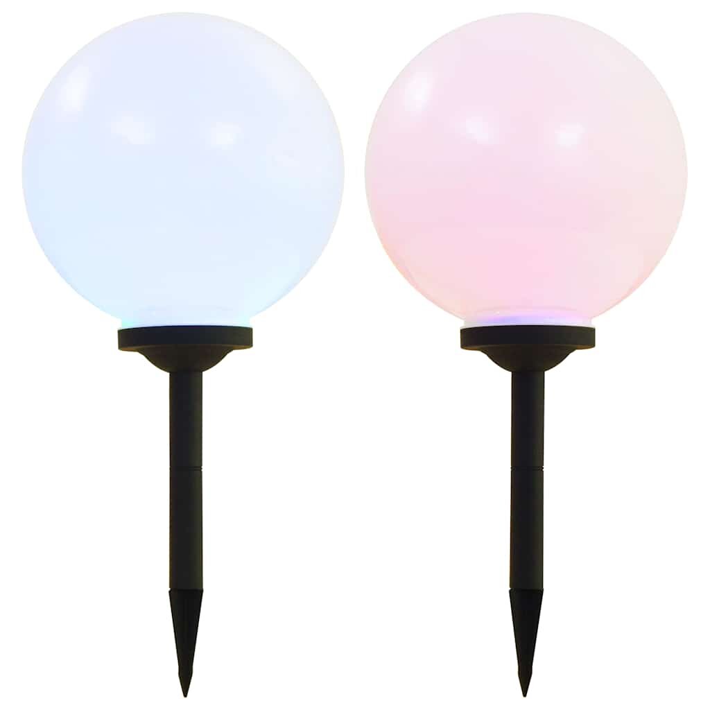 vidaXL Градински соларни лампи LED 2 бр сферични 30 см RGB