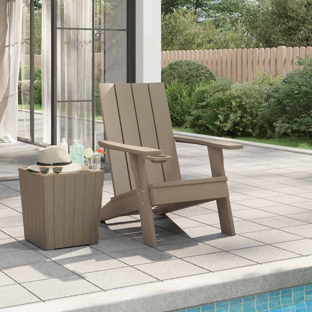 vidaXL Градински стол Адирондак светлокафяв 75x885x895 см PP