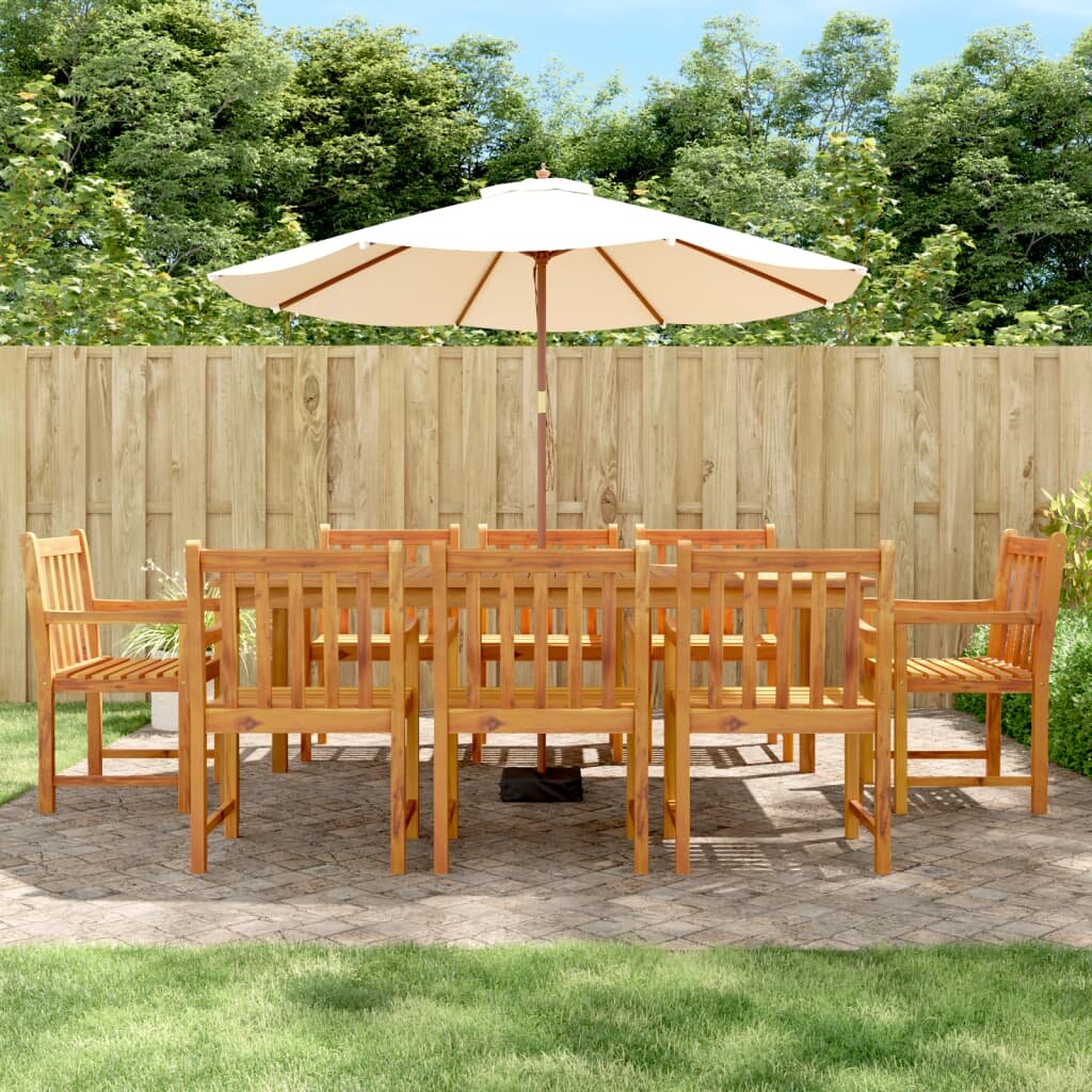 vidaXL Градински столове 8 бр 56x555x90 см акация масив