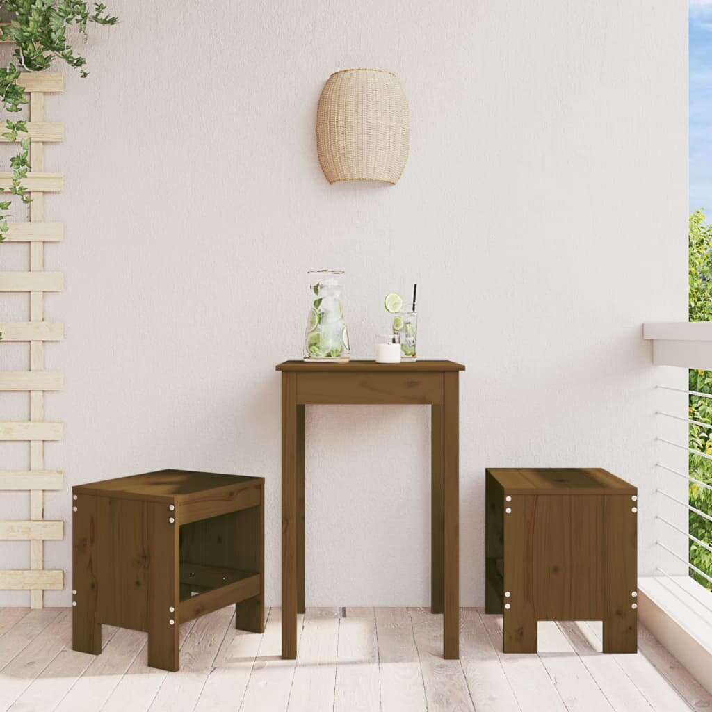 vidaXL Градински табуретки 2 бр меденокафяви 40x36x45 см бор масив