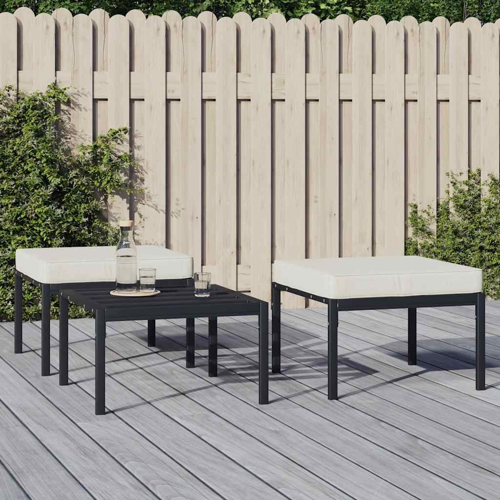 vidaXL Градински табуретки с възглавници 2 бр 60x60x35 см стомана