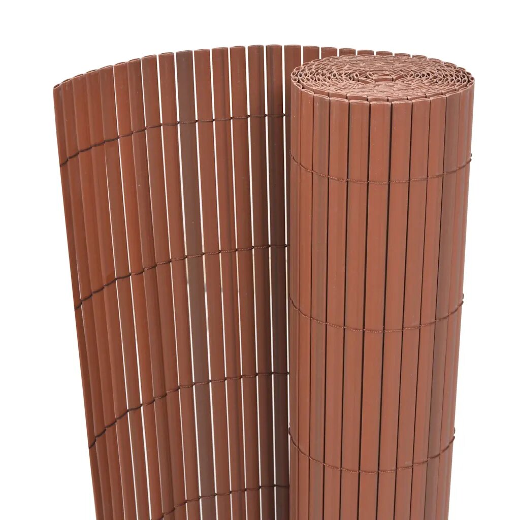 vidaXL Градска ограда Кафяво 150 x 500 cm ПВЦ