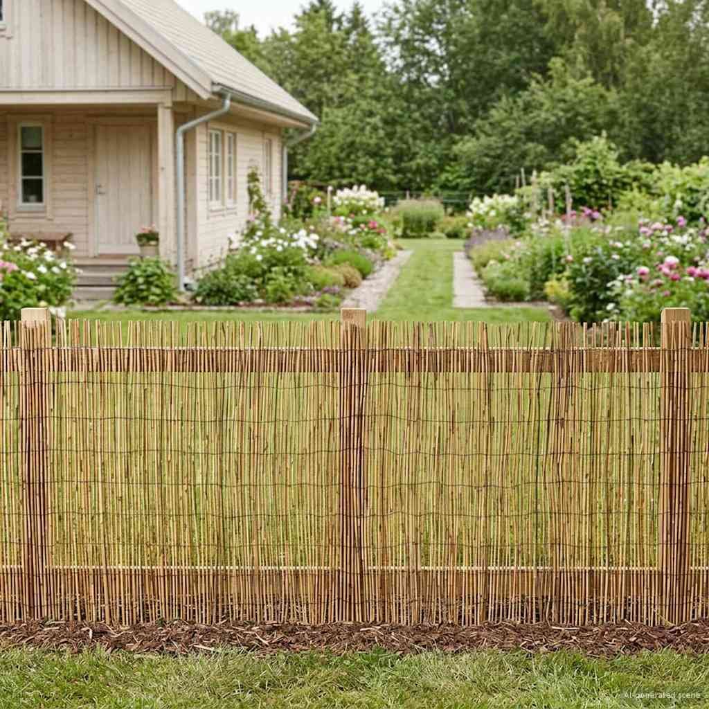 vidaXL Градска ограда Въглен 300 x 100 cm Тръстика