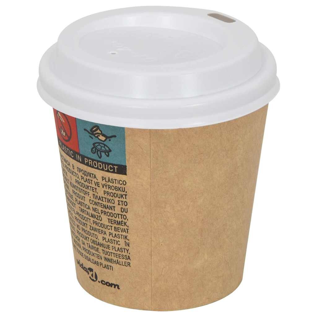 vidaXL Хартиена чаша за кафе с капак Ø60 mm 4oz 1000 бр.
