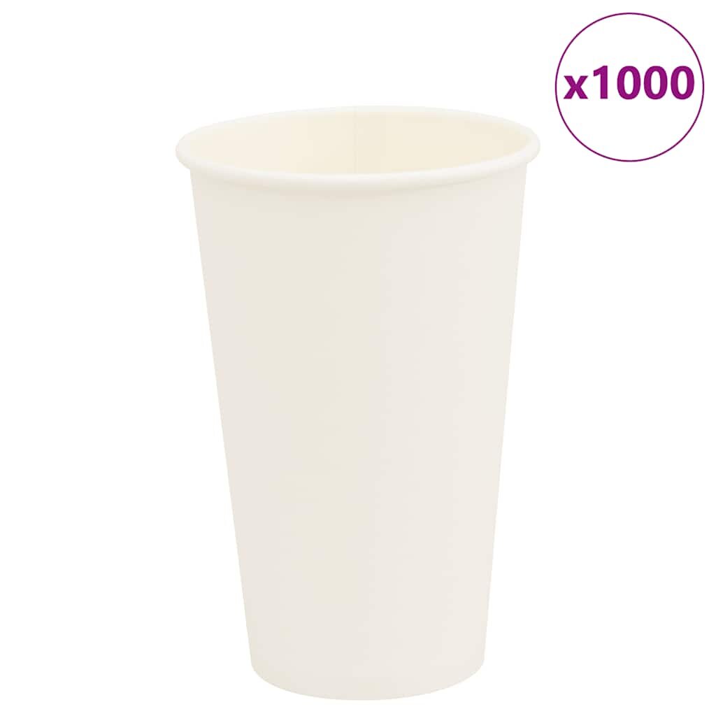 vidaXL хартиени чаши за кафе 1000 бр. 16oz 400ml White