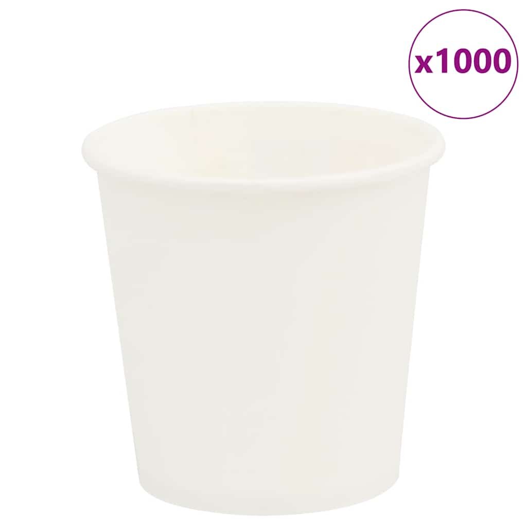 vidaXL Хартиени чаши за кафе 1000 бр. 4oz 100ml бели