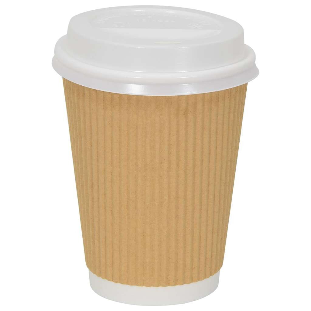 vidaXL Хартиени капаци за чаши за кафе Ø90 mm 12oz и 16oz 1000 бр.