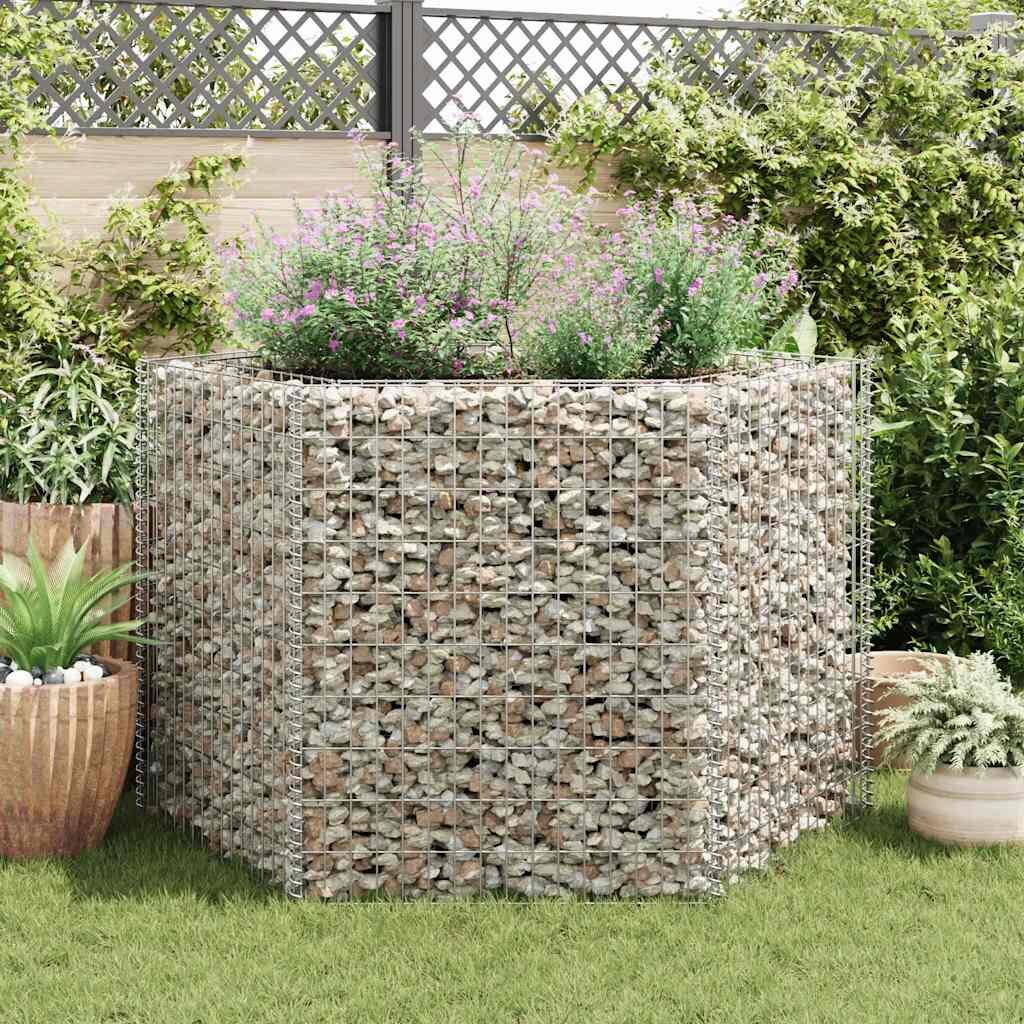 vidaXL Хексагонален габион повдигната леха 160x140x100 см