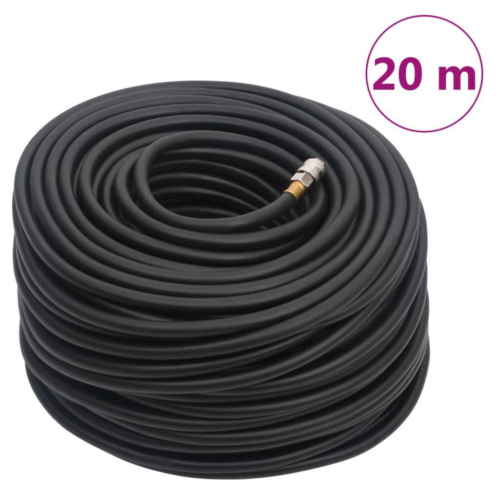 vidaXL Хибриден маркуч за въздух черен 06" 20 м гума и PVC