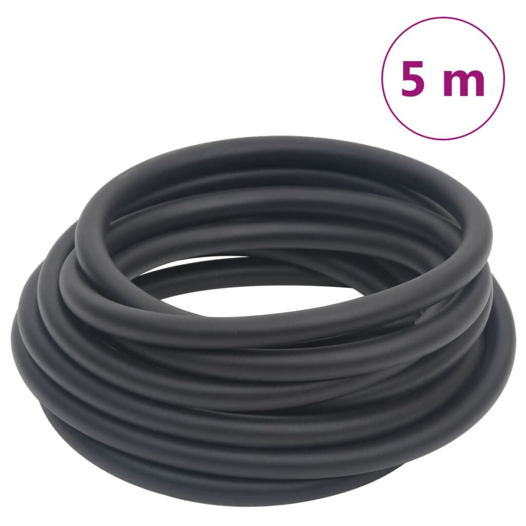 vidaXL Хибриден маркуч за въздух черен 06" 5 м гума и PVC