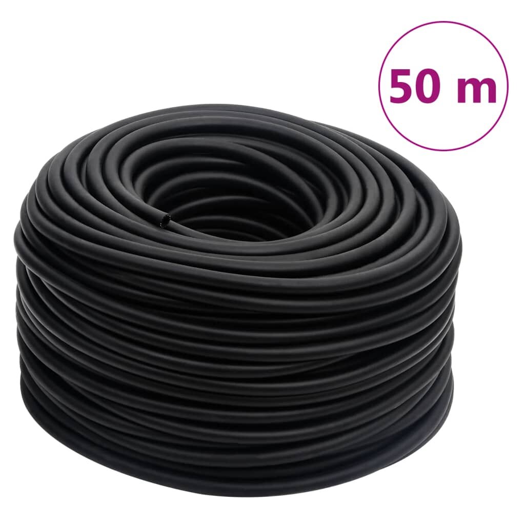 vidaXL Хибриден маркуч за въздух черен 06" 50 м гума и PVC