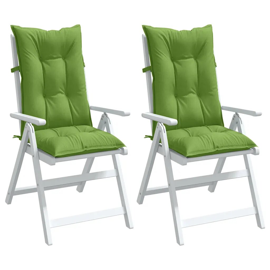 vidaXL Highback Chair Cushions 2 pcs Melange Green 120x50x7 cm Fabric - Untranslated