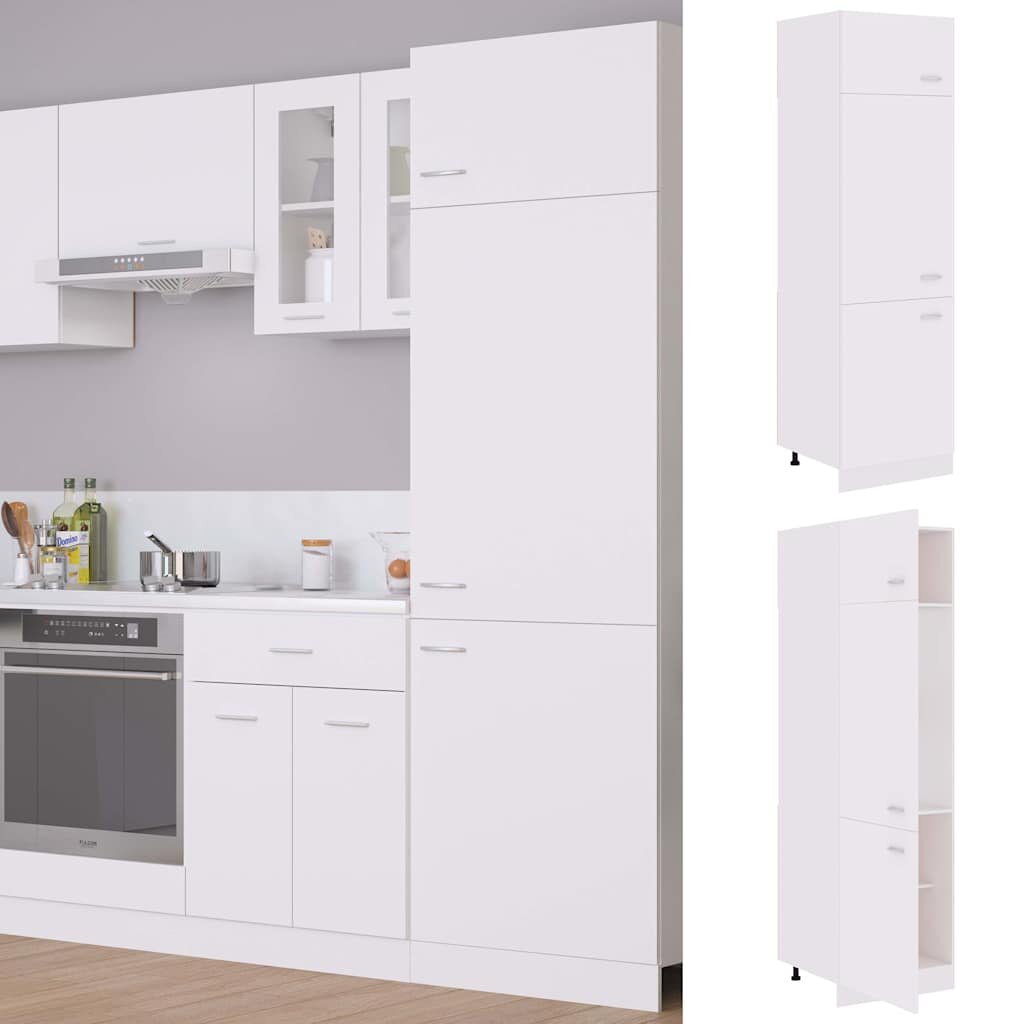 vidaXL Хладилник "Lyon" бял 60x57x207 см инженерно дърво