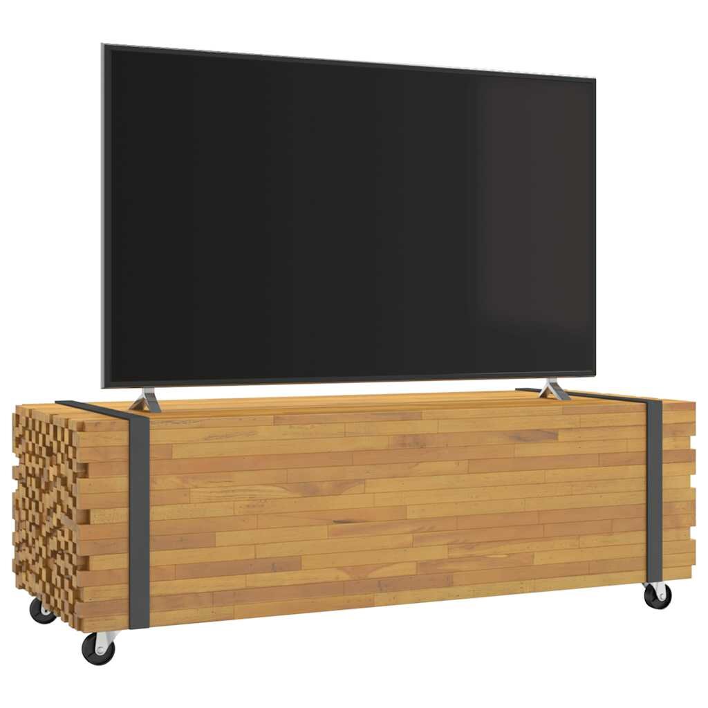 vidaXL Холна маса 110x45x35 см масивно тиково дърво