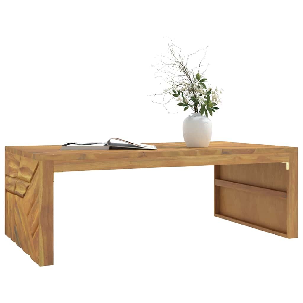 vidaXL Холна маса 110x60x38 см масивно тиково дърво