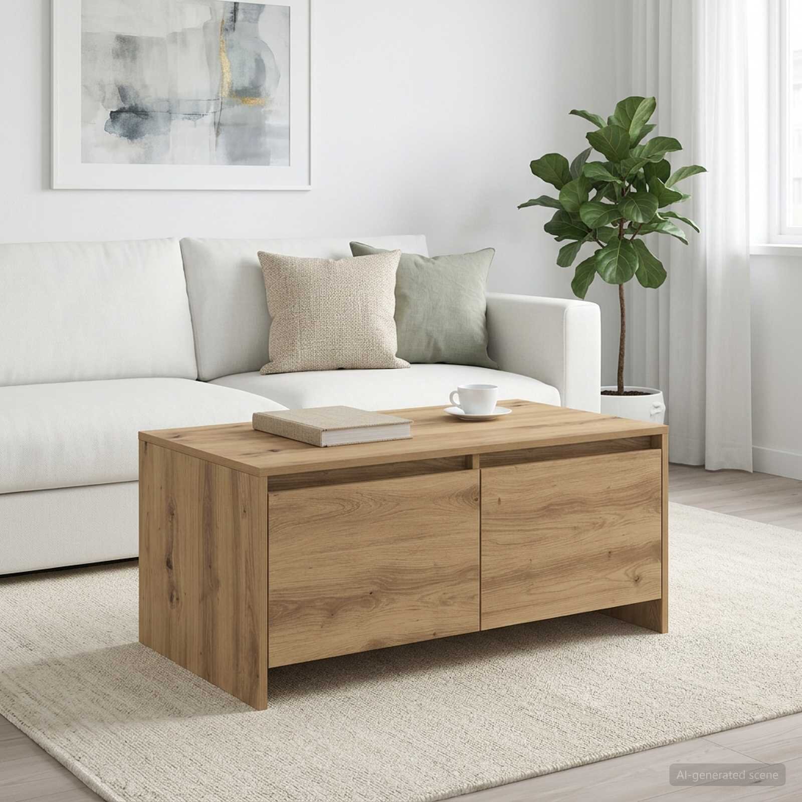 vidaXL Холна маса Дъб артизан 90 x 50 x 415 см ПДЧ