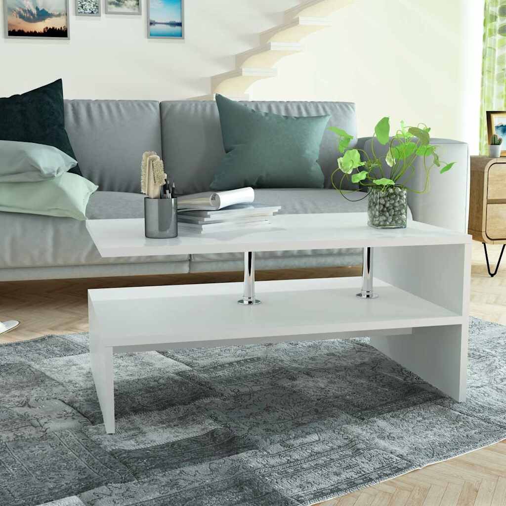vidaXL Холна маса инженерно дърво 90x59x42 см бяла